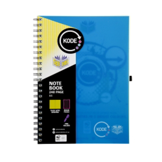Picture of NOTEBOOK SPIRAX KODE A4 P959 BLUE 240PG