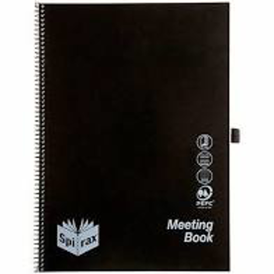 Picture of NOTEBOOK SPIRAX P703 A4 MEETING PP BLACK