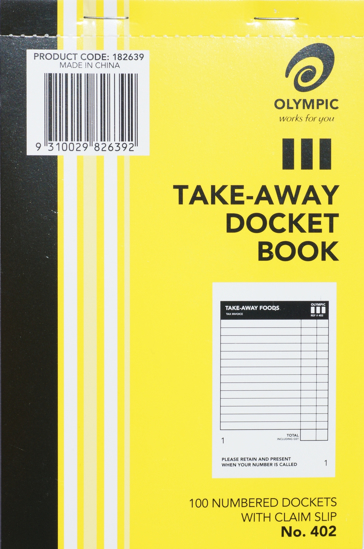 Picture of OLYMPIC TAKE-AWAY DOCKET BOOK NO.402