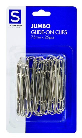 Picture of PAPER CLIPS SOVEREIGN 75MM JUMBO PK25