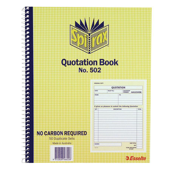 Picture of QUOTATION BOOK SPIRAX 502 C/LESS 250X200