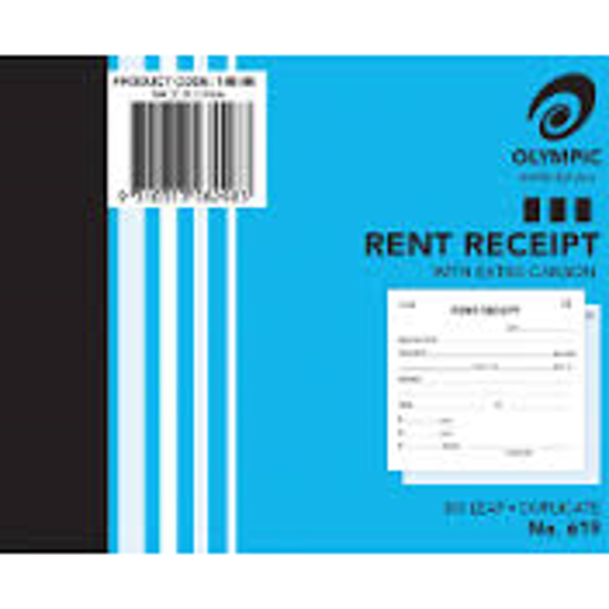 Picture of RENT RECEIPT BOOK OLYMPIC 619 DUP 5X4 10
