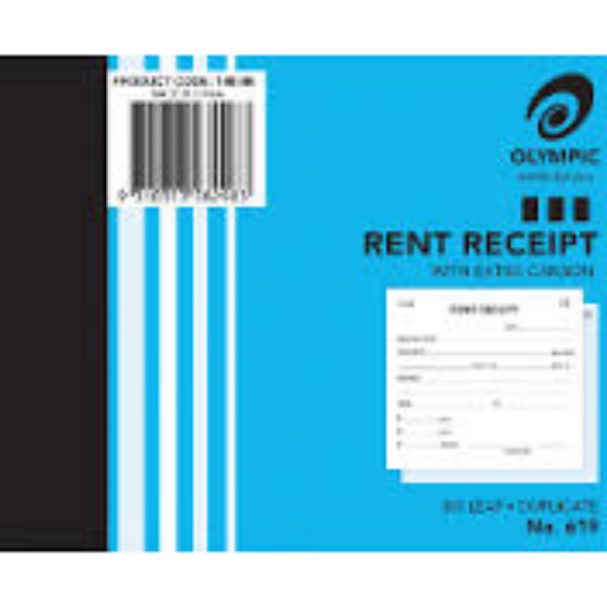 Picture of RENT RECEIPT BOOK OLYMPIC 619 DUP 5X4 10