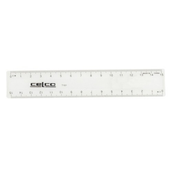 Picture of RULER CELCO 15CM CLEAR PLASTIC TC101