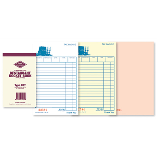 Picture of DOCKET BOOK ZIONS RESTAURANT 15T TRIPLICATE