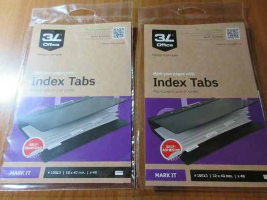 Picture of INDEX TABS BANTEX 25MM WHITE PK72