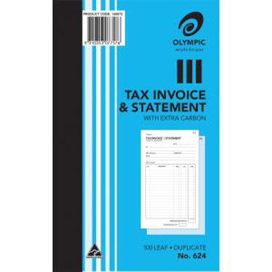 Picture of TAX INVOICE & STATEMENT BOOK OLYMPIC 624 DUP 8X5 100LF