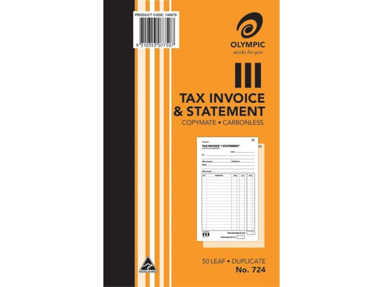 Picture of TAX INVOICE & STATEMENT BOOK OLYMPIC NO.724