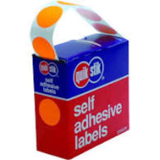 Picture of LABEL QUIK STIK DISP 24MM ORANGE DOT