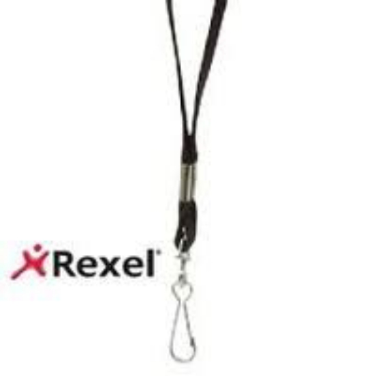 Picture of LANYARD REXEL W/SWIVEL CLIP FLAT BLACK