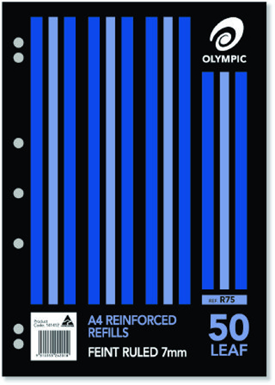 Picture of LOOSE LEAF REINFORCED REFILLS OLYMPIC A4
