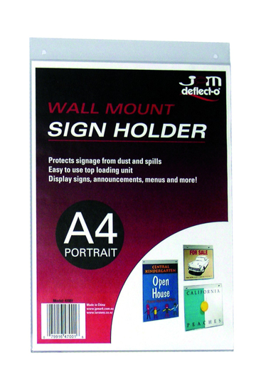 Picture of WALL MOUNT SIGN HOLDER A4 PORTRAIT