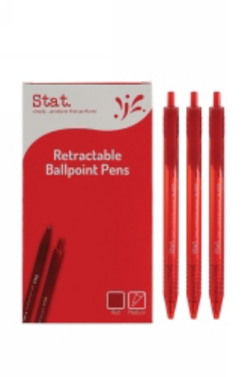 Picture of PEN STAT 1.0MM BP RETRACTABLE MEDIUM RED