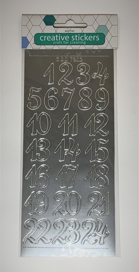 Picture of NUMBERS TO 24, SILVER STICKERS