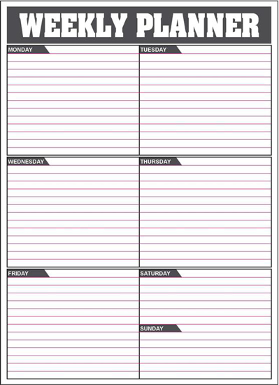 Picture of A4 WEEKLY PLANNER