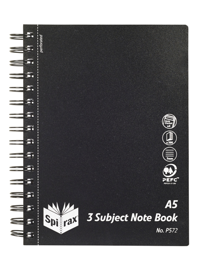 Picture of NOTEBOOK SPIRAX P571 PP A5 S/O 300PG BLACK