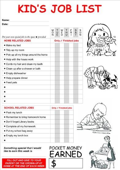Picture of KIDS JOB LIST A4