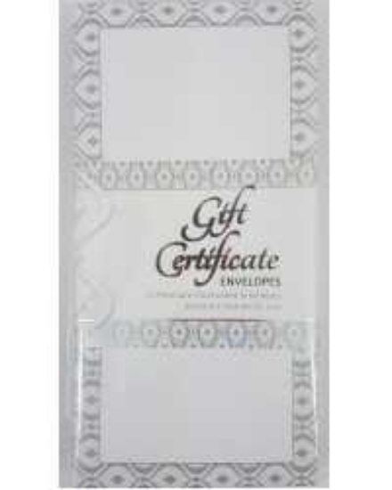 Picture of GIFT CERTIFICATE ENVELOPES OZCORP IVORY/SILVER PK25