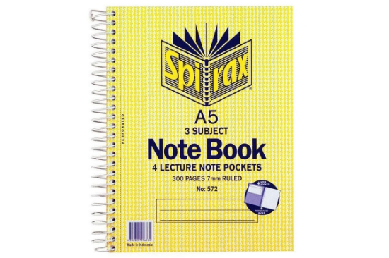 Picture of NOEBOOK SPIRAX 572 3 SUBJECT A5