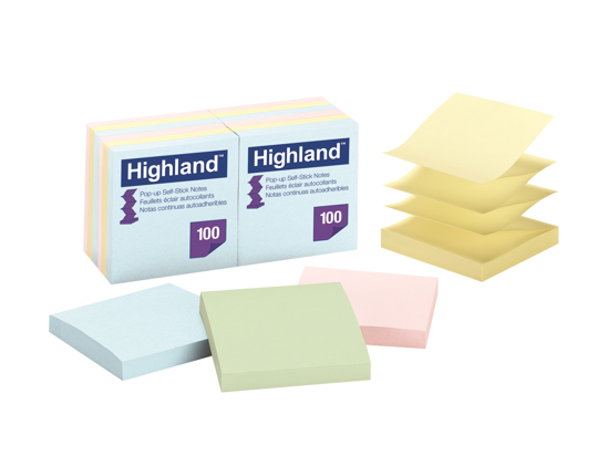 Picture of STICKY NOTES HIGHLAND 76X76MM POP-UP 654