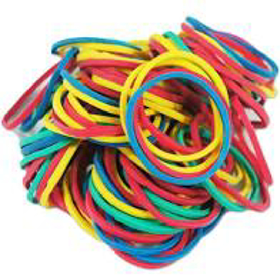 Picture of RUBBER BANDS ASSTD COLOUR SIZE 100G