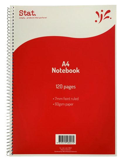 Picture of NOTEBOOK STAT A4 60GSM 7MM 120PAGES