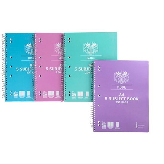 Picture of SPIRAX KODE A4 5 SUBJECT METALLIC
