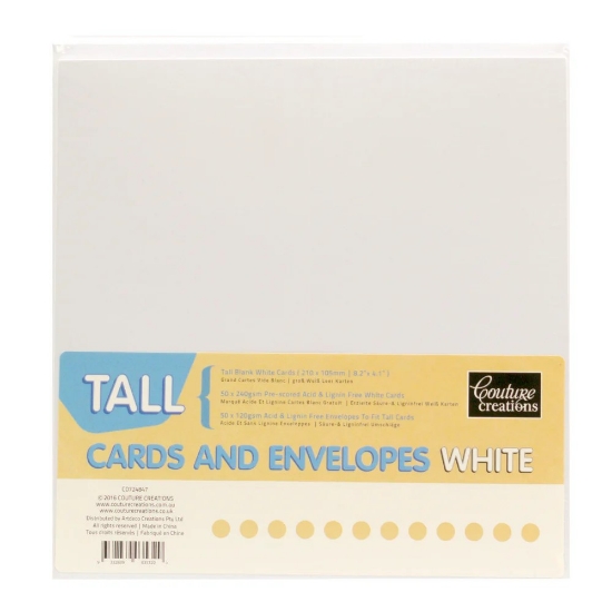 Picture of CARD + ENVELOPE WHITE TALL