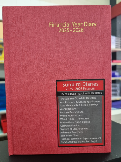Picture of FINANCIAL YEAR 2025-2026 A5 DIARY COLOURED A5 D/PAGE