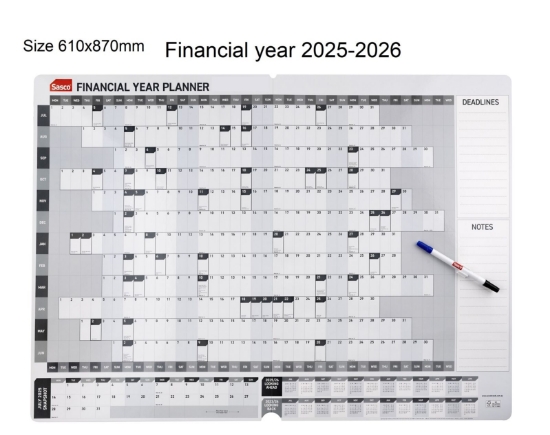 Picture of 25/26 WALL PLANNER FINANCIAL YEAR SASCO