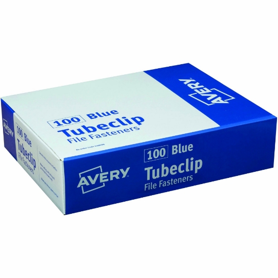 Picture of FILE FASTENER AVERY TUBECLIP BLUE BX100
