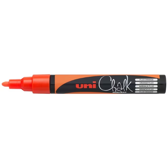 Picture of MARKER CHALK UNI 2.5MM BULLET TIP FLUORO ORANGE