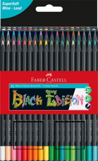 Picture of PENCILS COLOURED FABER-CASTELL BLACK EDITION PK36