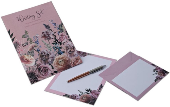 Picture of WRITING SET POUCH BLUSHING ROS