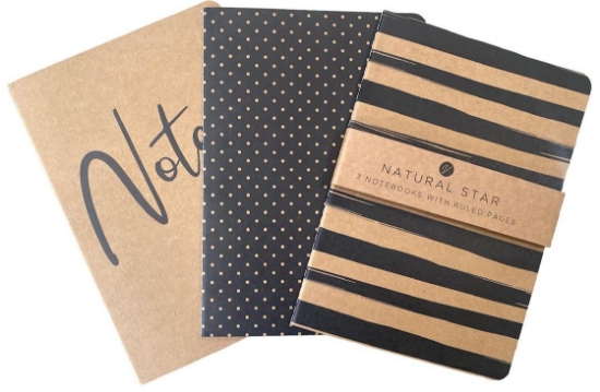 Picture of NOTE BOOK KRAFT 3PK A5