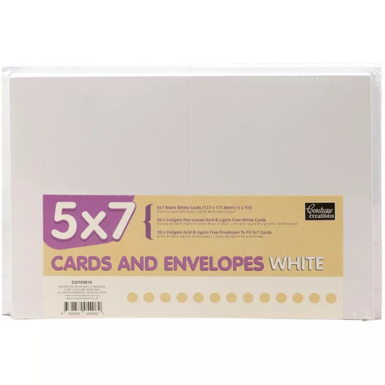 Picture of CARD + ENVELOPE PACK WHITE 5X7
