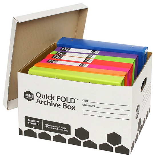 Picture of ARCHIVE BOX MARBIG QUICKFOLD WITH LID