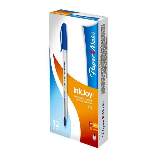 Picture of PEN PAPERMATE INKJOY 100ST 1.0 CLR BLUE BX12