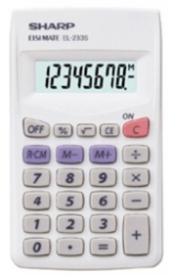 Picture of CALCULATOR SHARP EL233SB 8 DGT BATT WHITE