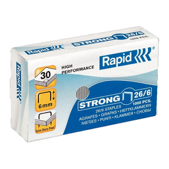 Picture of Rapid Staples 26/6 BX100 STRONG