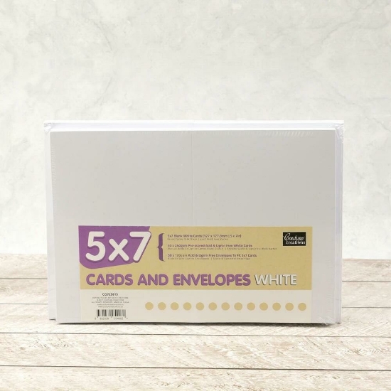 Picture of CARD + ENVELOPE PACK WHITE 5X7