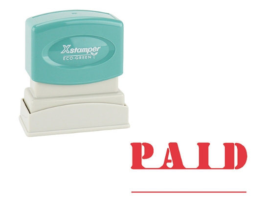 Picture of X STAMPER 1221 PAID RED 13X42MM