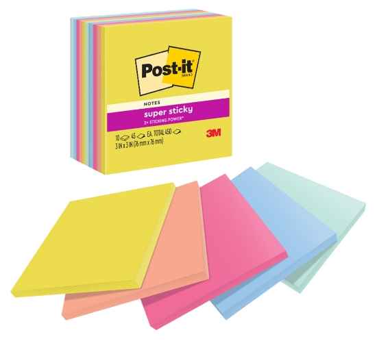 Picture of NOTES SUPER STICKY POST-IT 76X76 654-10S