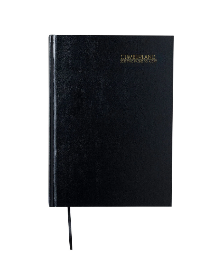 Picture of DIARY 2027 CMBLD A4 2 PAGE/DAY BLACK